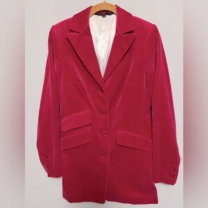 Supply & Demand hot pink 100% pure cotton velvet jacket